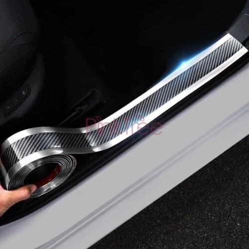 For Toyota Land Cruiser Prado 150 2010-2019 Car Door Threshold Crash Srtipe Carbon Fiber Color Sticker Car Styling