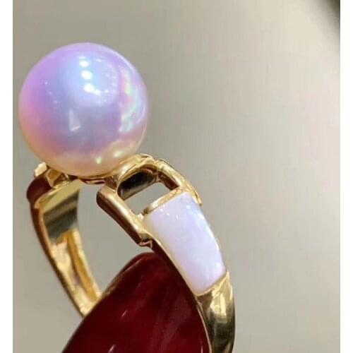 D506 Pearl Ring Fine Jewelry 925 Sterling Silver Round 7-8mm Nature Ocean Sea Water Akoya White Pearls Rings for Women Presenets