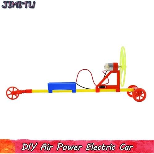 DIY Electric Car Toy Air Paddle Racing Creative Experiment Model Kits Educational Toys for Boys Handmade Learning Hobbies Gifts