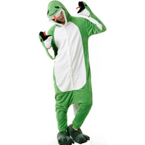 Green Snake Onesie Onesies Animal Costume Pyjamas Cosplay Sleepwear suit Halloween Christmas Lady Women Men Cute Snake jumpsuit