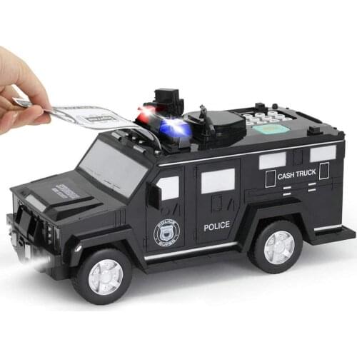 Kids Money Bank Police Car Toy Cool Armored Car Piggy Bank Password paper money Coin Box Xmas Gift Christmas Gift for Children