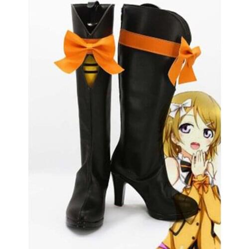 Love Live ! KiRa-KiRa Sensation Koizumi Hanayo Black Cosplay Boots Shoes Party Cosplay Boots Custom Made Women High Heel Shoes