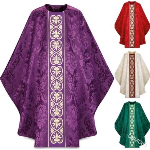 Plus size Halloween Mens Jubba Thobe Prayer Robe Gown Retro Medieval Priest Monk Missionary Cloak Cape Party Cosplay Costume