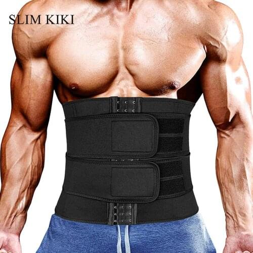 Mens Workout Waist Trainer Neoprene Corset Sauna Sweat Trimmer Cincher Slimming Belly with Belts Fitness Body Shaper Lose Weight