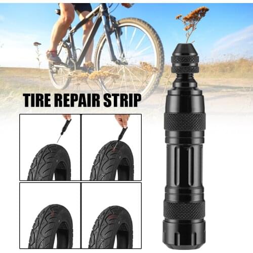 Tubeless Bike Tire Repair Kit Aluminum Alloy Easy to Carry Repair Tire Puncture with 5 Strips 3 Tools Tire Repair Tools ASD88