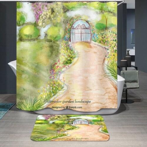 Natural Pattern Landscape/Floral/Animal Polyester Shower Curtains waterproof and mouldproof Washable curtains for bathroom