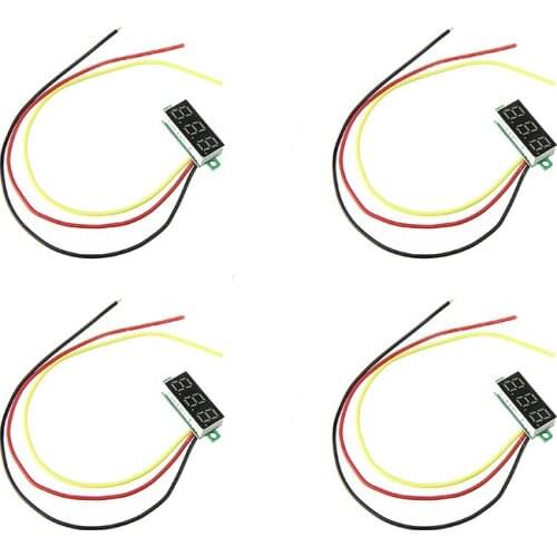 Newest 5Pcs Digital Voltmeter Mini Battery Voltmeter Tester Parts Adjustable 0.28 Inch Ultra-Small Digital DC Voltmeter