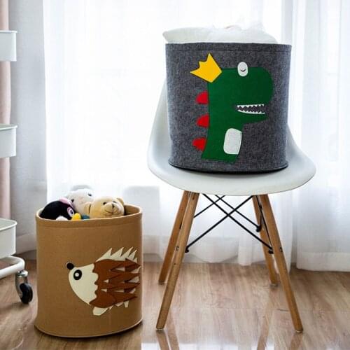 New Non-woven Storage Baskets Cartoon Animals Dinosaur Lion Print Laundry Basket Cloths Toys Sundry Basket