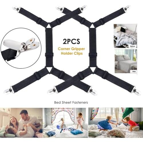 New 2pcs bed sheet fastener Drap de Lit Attaches Blankets Pinces bed sheet fasteners Support Clip Housse Matelas Sangles