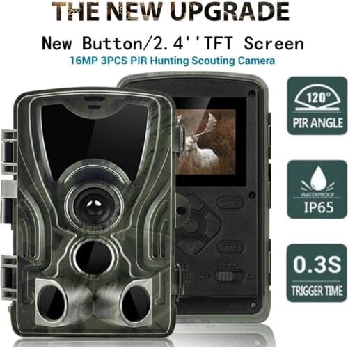 Outdoor 2.4" TFT LCD Screen Wildlife Wild Cameras 16MP 1080P Trail Hunting Camera HC801A Night Vision Wireless Surveillance