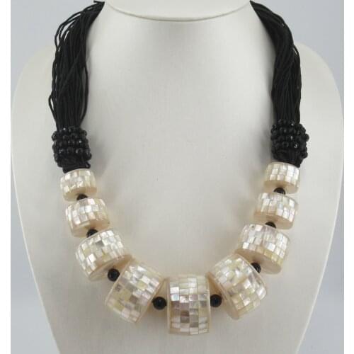 APDGG Natural White Shell Necklace Party Sweater Chain Necklace For Women 52CM