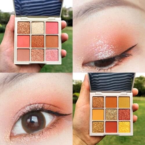 9 Color Eyeshadow Palette Metallic Makeup Pallete Shimmer Matte Glitter Eyeshadow Pallete Pigmented Nude Waterproof Cosmetic