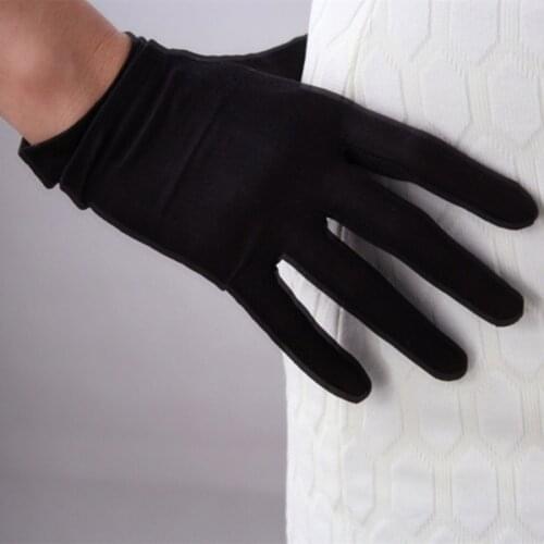 Natural Silk Elastic Natural Silk Gloves Short Paragraph WomenS Milky White Black Sun Gloves TB15