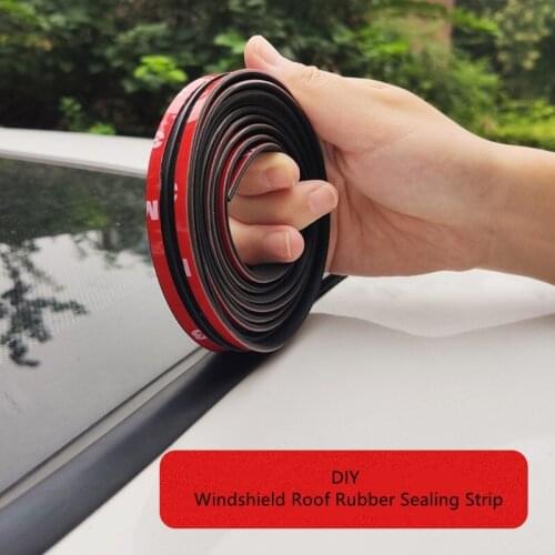 Window Edge Windshield Roof Rubber Sealing Strip Noise Insulation Rubber Seal Strips Auto Seal Protector Sticker Accessories