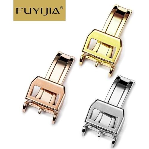 FUYIJIA Luxury Watch Buckle PORTUGIESER Watch Substitute Butterfly Buckle 18MM Alligator Strap Accessories Stainless Steel Clasp