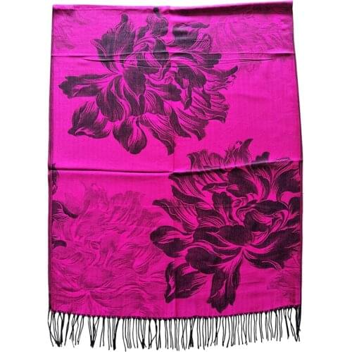 Scarf Women Luxury Jacquard Shawl Fashion Pashmina Winter Kashmir Peony Hijabs Femme Tippet