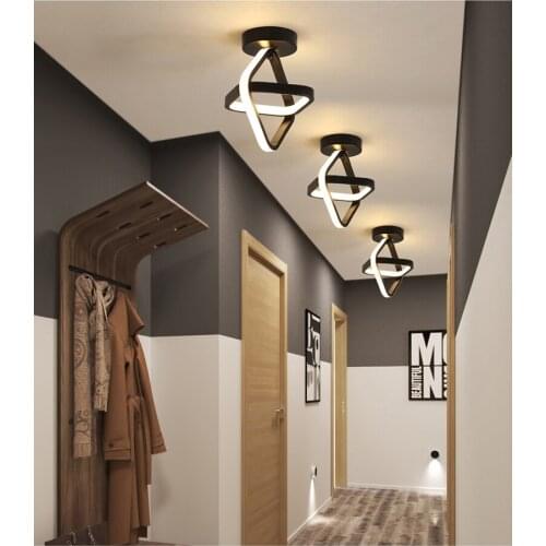 Nordic 20W Led Ceiling Lamp For Corridor Aisle Cloakroom Black Square Roung Chandelier Home Decor Light Fixture