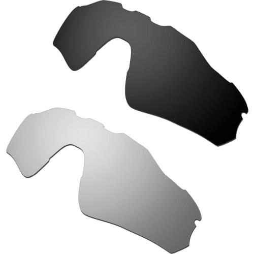 2 Pairs For Radar EV Path Polarized Replacement Lenses Black & Silver 100% UVA & UVB Protection