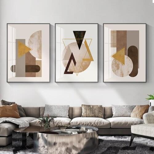 Nordic Boho Modern Abstract Geometry Combination Marble Home Decor Canvas Paintings Wall Art Prints Living Room Posters Pictures