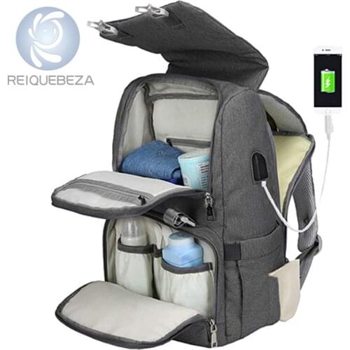 4 Colors Diaper Bag Backpack for Mom & Dad USB Waterproof Baby Bags Large Capacity Maternity Baby Nappy Nursing Bags