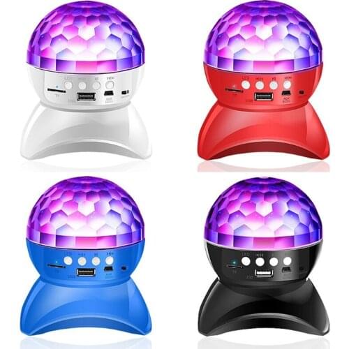 LED Colorful Wireless Bluetooth Speaker mobile Stage audio Light Club Portable Party DJ Controller Projector card TF KTV