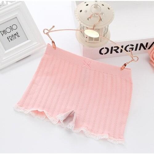 Young Girls Elastic Medium Waist Bottomed Popular Twist Lace Boxers Mid-Rise Women Panties Boyshort