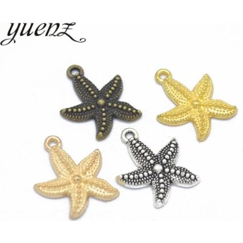 YuenZ 10 pcs 5 color Antique Sliver animal starfish Charm fit for Bracelets Necklace DIY Metal Jewelry 23*19mm D728