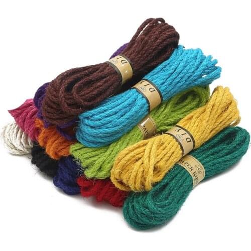 10M Color Hemp Rope DIY Craft Supplies Knitting Bouquet Packaging Decoration Cords Kindergarten Handwork Arts Materials Touw