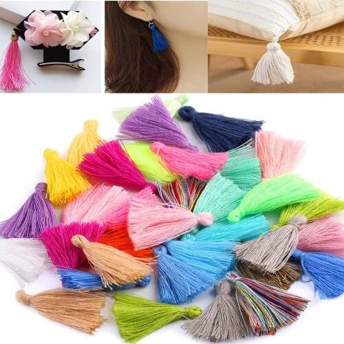 50PC 3CM Mini Cotton Tassels Thread Fabric Tassel Pendant Jewelry Bracelet Key Making Fringe Trim Craft Tassels Sewing DIY Hom