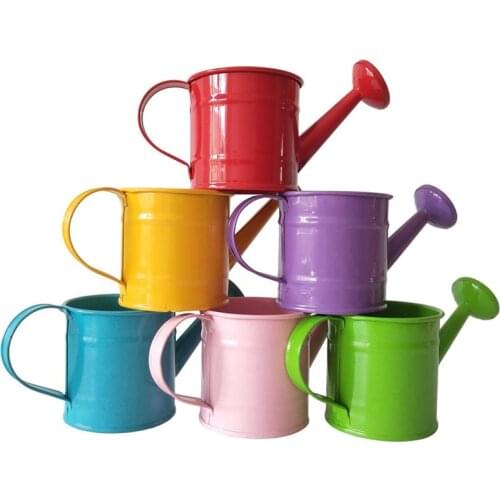 6Pcs/Lot D6.5xH6.5CM Mini Watering cansr Mini Watering cans Colorful Baby Shower Party Favo