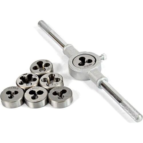 8Pcs Multifunction Die Wrench Set M3-M12 Screw Tap Die Set External Thread Cutting Tapping Hand Tool Kit Thread Screwdriver