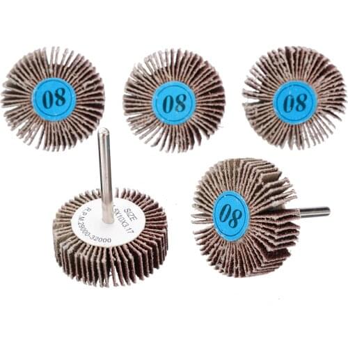 5pcs 80 Grit 32mm Abrasive Flap Wheels Sanding Discs Set Flap Sanding Disc Polish Rotary Tools