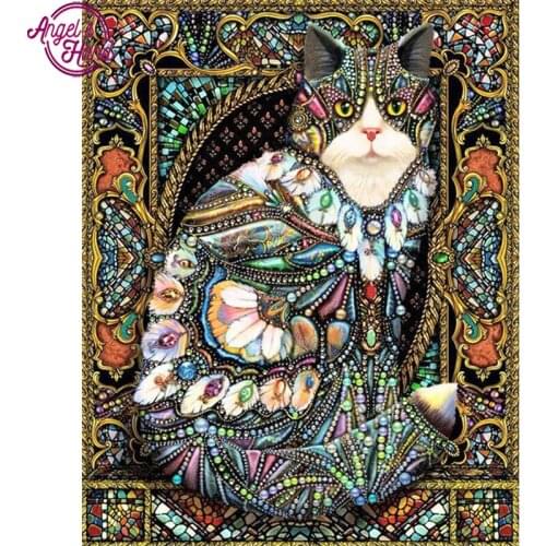5D DIY diamond embroidery colorful cat diamond painting Cross Stitch full drill Rhinestone mosaic home decoration gift