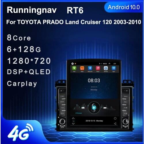 9.7" Android 10.1 For TOYOTA Prado 120 2004-2009 Tesla Type Car Radio Multimedia Video Player Navigation GPS RDS 2 Din