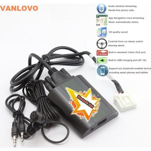 Bluetooth Link Car Kit With AUX-IN Adapter & USB Charger for Mazda 2 3 5 6 Axela BT-50 CX-7 MX-5 Miata RX-8 MPV Premacy Tribute