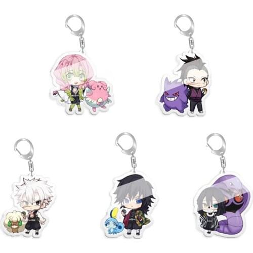 New Demon Slayer Keychain Kimetsu no Yaiba Double Sided Acrylic Key Chain Anime Accessories Cartoon Key Ring Hot Sale