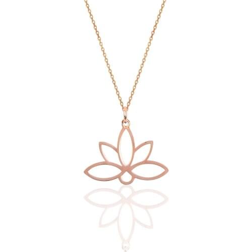Design Necklace - Lotus Flower Model - Symbol of Eternal Life - Stylish & Chic - Womens 2021 Summer Fashion - Gift & Daily Use
