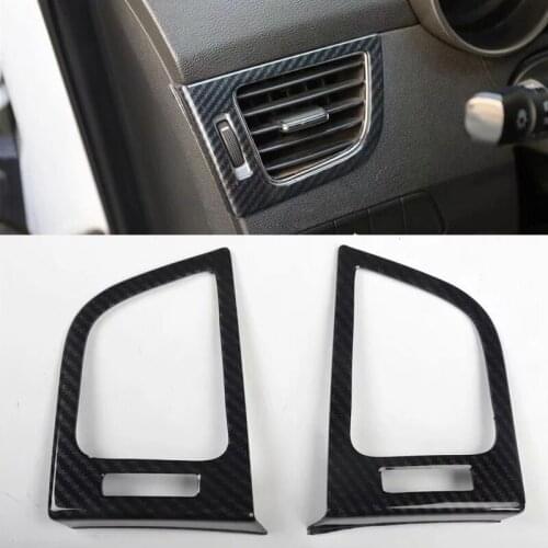 For Hyundai Elantra 2012-2016 Left/Right Hand Drive 2PCS Carbon Fiber ABS Car Front Air Conditioner Vent Outlet Cover Trim