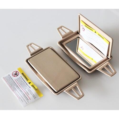 For Mercedes W219 C219 Sun Visor Mirror + Frame + Cap 2 Pcs Cream Color Sun Visor Mirror Frame + Cover and mirror 2 Pcs