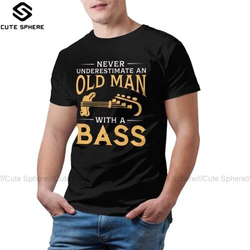 Bass Guitar T Shirt An Old Man With A Bass Guitar T-Shirt Funny Short Sleeve Tee Shirt Male Graphic XXX Tshirt