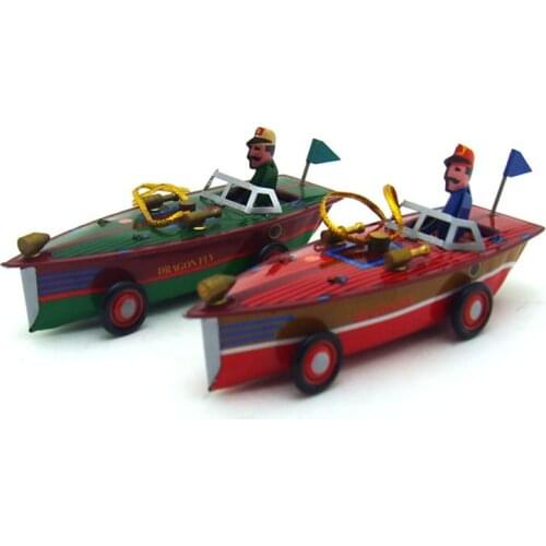 Antique Style Childhood Memory Toys Tin toys Metal Ship Models Christmas Pendent Decoration speedboat