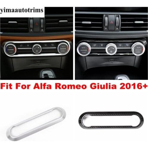 For Alfa Romeo Giulia 2016 - 2020 Central Control AC Air Conditioning Panel Cover Trim ABS Carbon Fiber / Matte Interior Kit