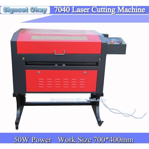 Laser Engraver 220/110V 50W 7040 with USB port, life system / up and down Table Laser Red Positioning Plywood Cutting Machine