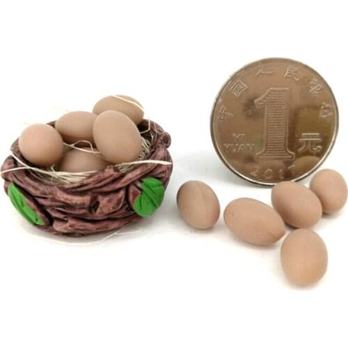 10pcs Mini Egg with Basket Kitchen Food 1/12 1/6 Dollhouse Miniature Accessories Classic Toys