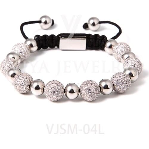 Fashion Luxury Drill Ball CZ Beads Steel Beads Macrame Braiding Bracelets Men/Women DIY High-end Beads Jewelry For Watch