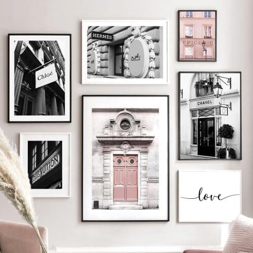 Peony Paris Tower Luxury Store Wall Art Canvas Painting Nordic Posters And Prints Landscape Wall Pictures For Living Room Decor