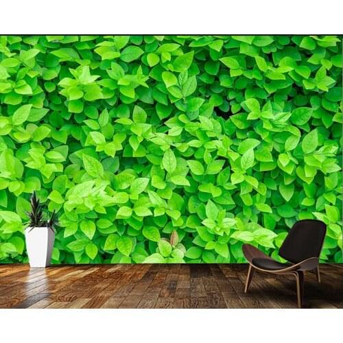 Papel de parede Tender green leaves natural landscape 3d wallpaper mural,living room tv wall bedroom wall paper home decor