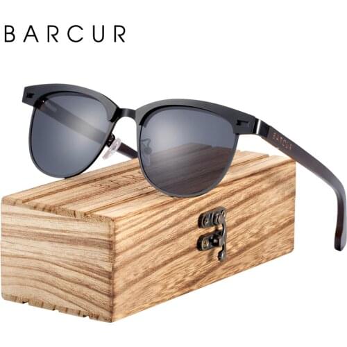 BARCUR Round Sunglasses Polarized Women Wood Sun glasses for Men oculos de sol lunette de soleil femme