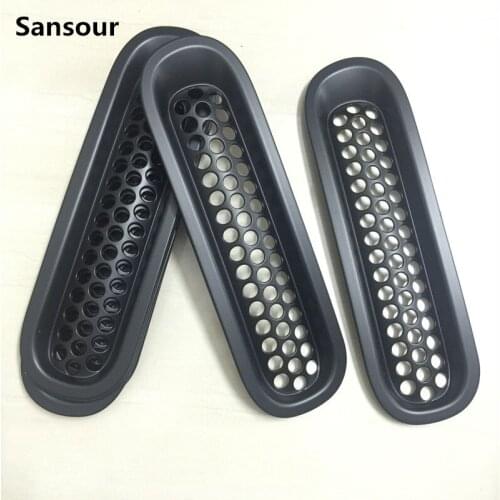Sansour For Jeep Wrangler JK 2007-2016 Auto Car Front Insert Mesh Grill NO Lock Hole 7pcs ABS Refit Insect Resistant Grille