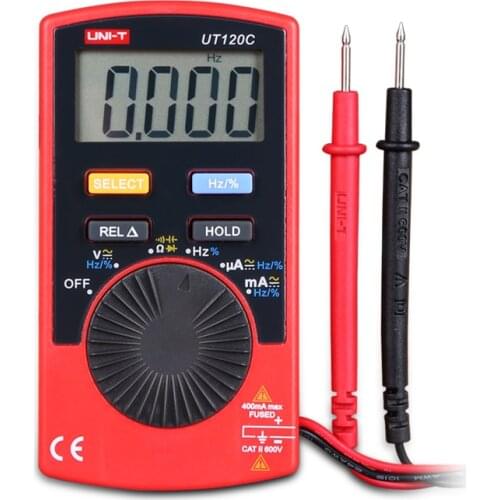 UNI-T UT120A UT120B UT120C handheld pocket digital multimeter automatic range AC DC ammeter voltmeter ohm voltmeter